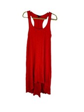 J.Crew Dress Womens Small Swingy Hi-Low Racerback Shirt Cotton Red