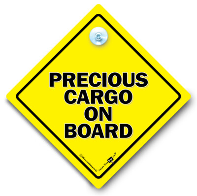 Baby Iwantthatsign.Com Precious Cargo On Board Car Sign, Yellow Text,Bumper Sticker, Precious Cargo Sign, Decal, Baby Car Sign, Grandchild On Board (608866913108)