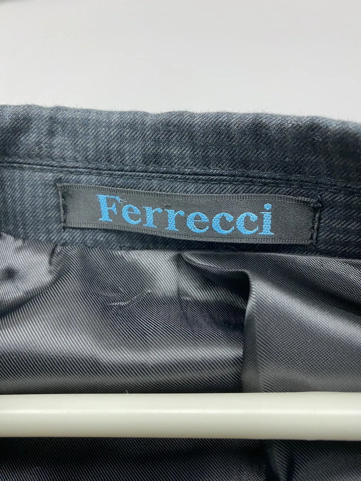 Blazer Abrigo Deportivo Ferrecci Talla 38R Para Hombre Negro Rayas 2 Botones Vestido Traje Foto 2 de 4