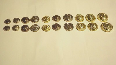 NEU KLEINE MITTLERE GROSSE ANKER SEEMANN NAUTISCH GOLD KUNSTSTOFF SCHAFTKNÖPFE