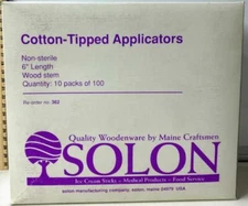 Solon Cotton-Tipped Applicators non-sterile 6" - 10 packs of 100