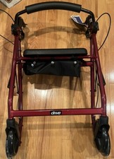 BRAND NEW ROLLATOR FOLDABLE WALKER R728BL R728RD MEDICAL WITH SEAT BACK SUPPORT
