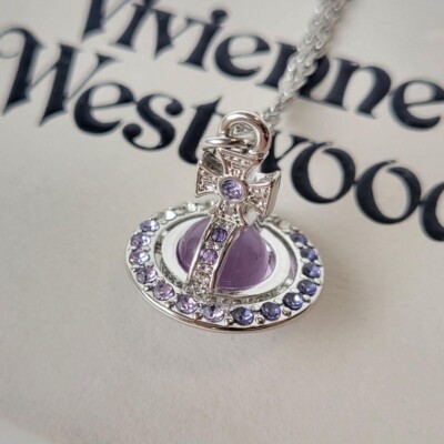 Vivienne Westwood CLARETTA orb necklace purple Mint | eBay