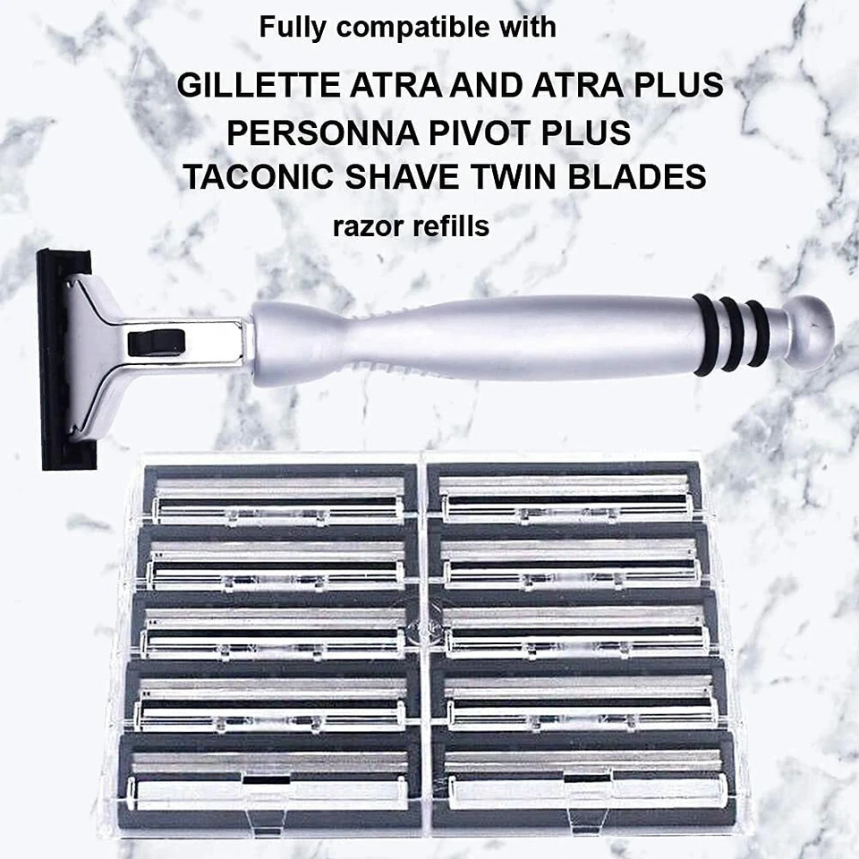 Maquinilla de afeitar Taconic Shave Pivot Gillette Atra compatible con metal y 10 hojas Pivot Plus Foto 2 de 4