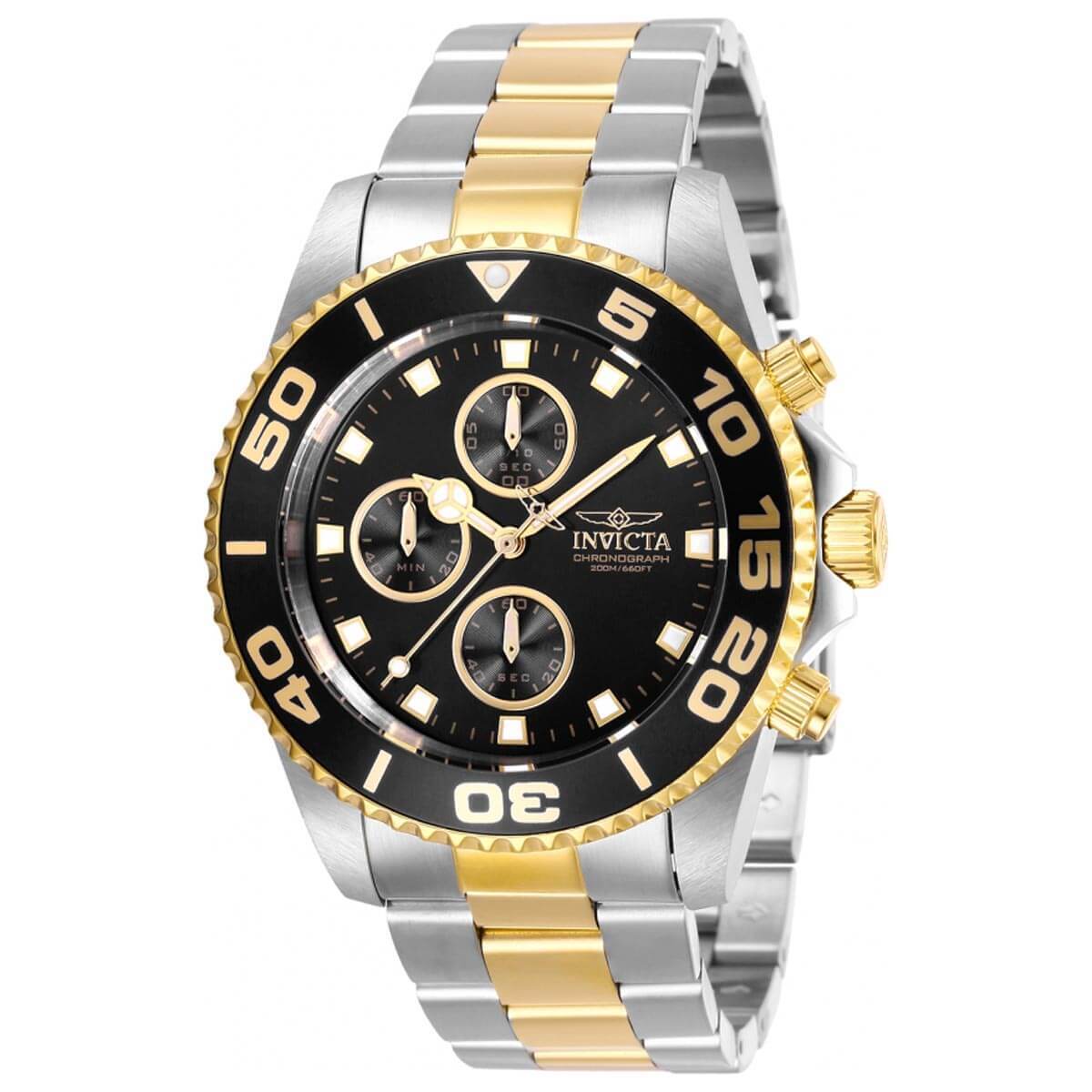 Invicta Men's Watch Invicta Connection Chrono Black Dial Two Tone