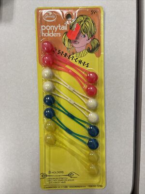 Vintage Kids Ponytail Holders! Unique old hard to find retro items! (Pack of 8)
