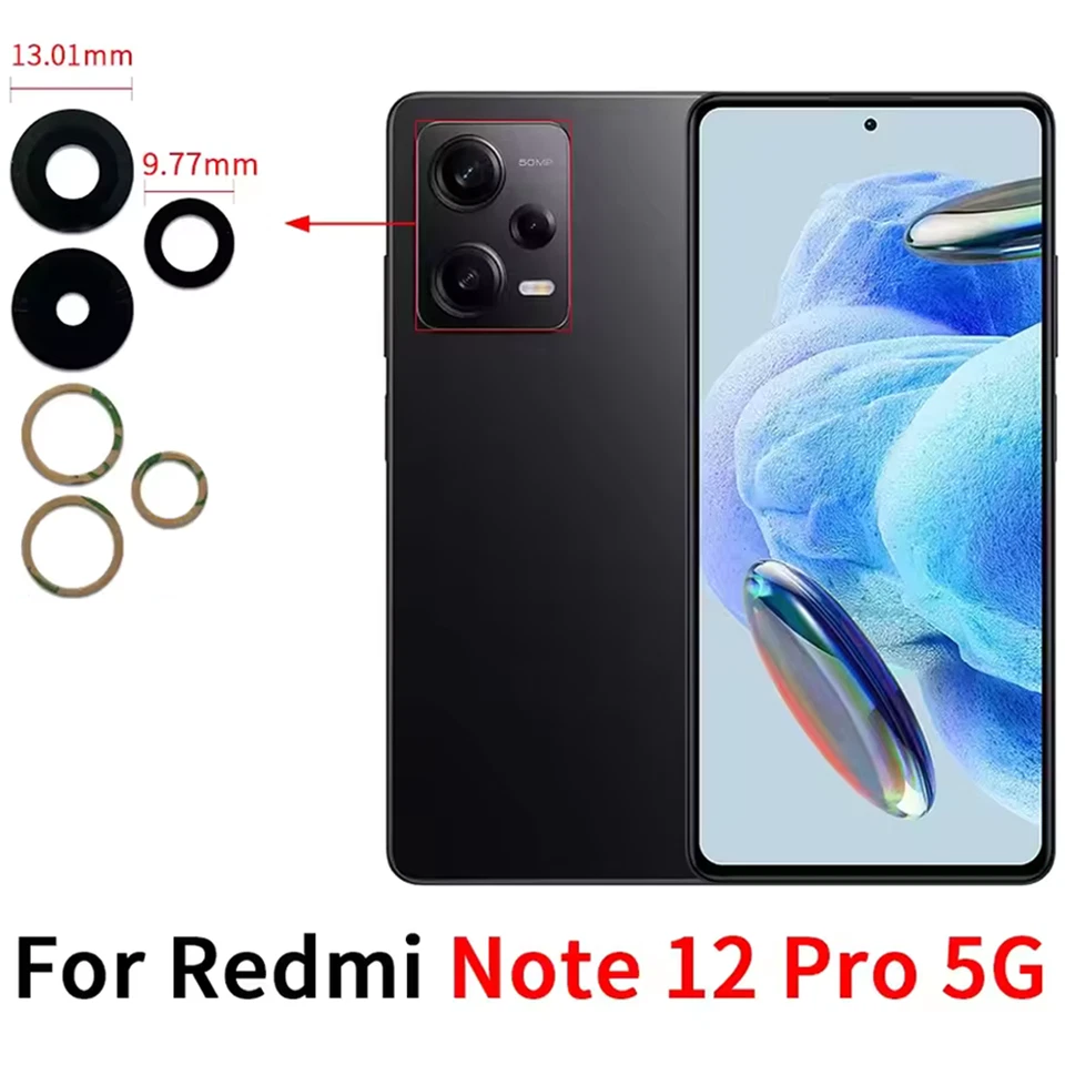 XOTEK Kamera Glas für Xiaomi Redmi Note 12 Pro 5G Kameralinse Scheibe Camera Glasslens