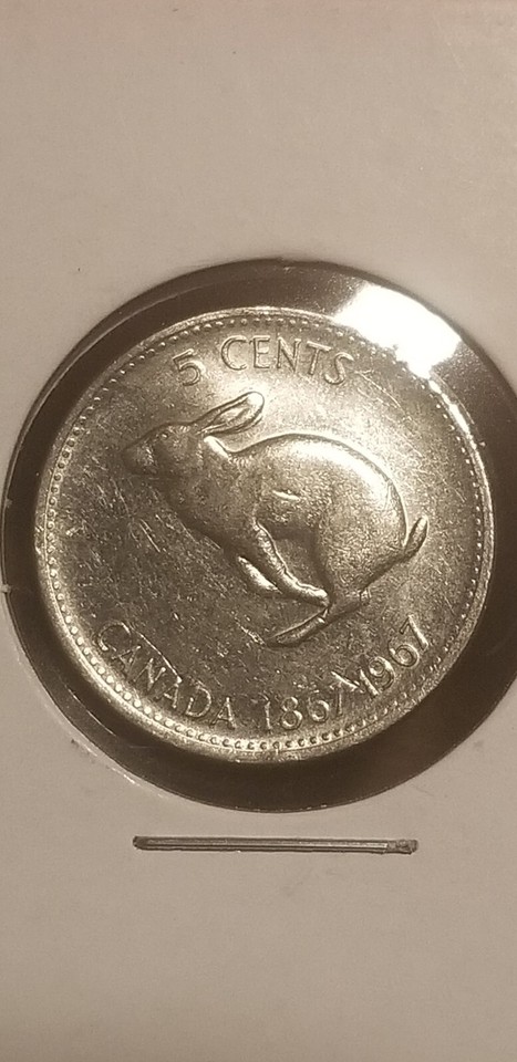 1967 Canada 5 Cents 1 Year Coin THE RABBIT NICKEL EASTER BUNNY! | eBay