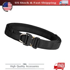 1X New Tactical Quick Release Battle 2 Layer Heavy Duty Metal Buckle Belt Black