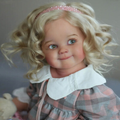 28'' Already Finished Reborn Baby Doll Toddler Girl Curly Hair Cloth Body Gift