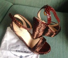 PRADA SHOES, 4'' FLATFORM CALZATURE DONNA, SIZE: 36.5 , USED ONETIME WORN 