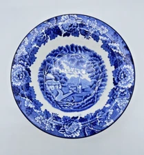 WOOD & SONS English Scenery Blue White Woods Ware England 5 1/4 Fruit Sauce Bowl