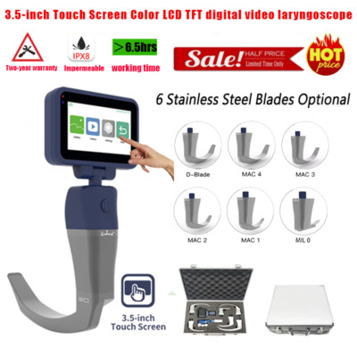 3.5 inch Color Touch screen Anesthesia Digital Video Laryngoscope Blade optional