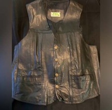 Vintage leather biker vest 38xl