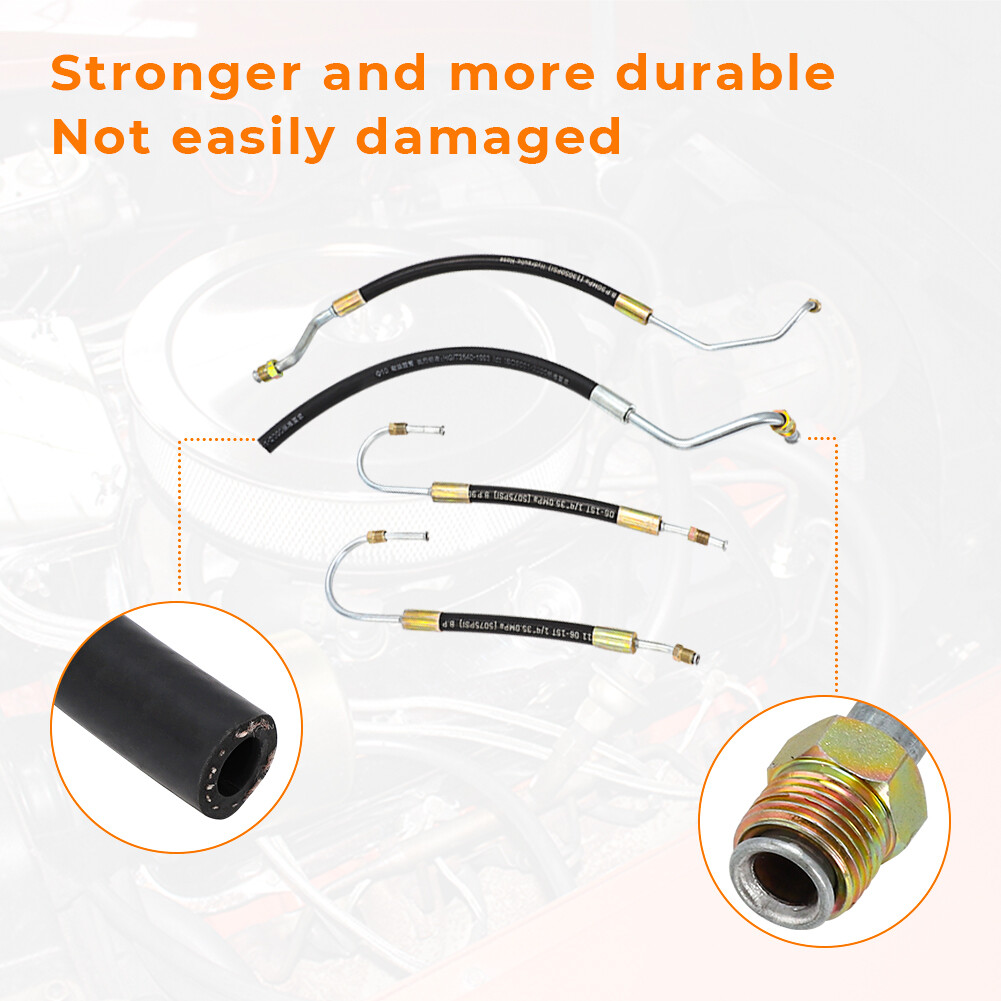 For Chevrolet Corvette 1963-79 Power Steering Hose Set Small Block 4 Hoses C2 C3