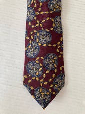 New Haven Neckwear Company Men's Necktie Tie Silk Maroon Blue Tan Made in USA