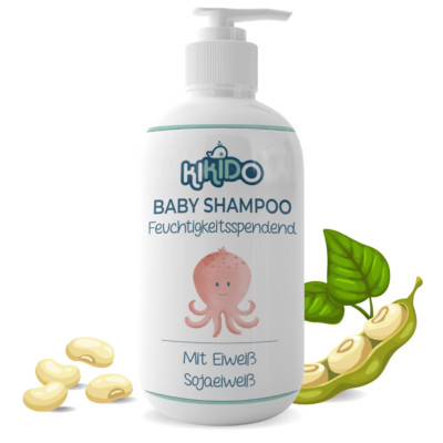 Kikido Baby Shampoo 250ml - Sanftes Kindershampoo mit Seiden - Pink Cuddle Duft