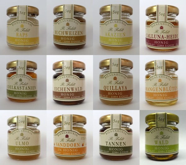 Honig Probierset 12 Sorten 100% Natureiner Bienenhonig A 50G PremiumqualitäT !-image