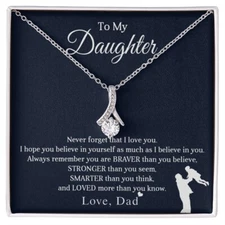 Father and Daughter Alluring Necklace From Dad, Birthday Love Gifts for My Girls