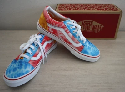 Vans VN0A5EE6ABO Kids' Sz 5 Multi Tie Dye Block Old Skool Casual Sneakers Shoes - Image 1 of 4