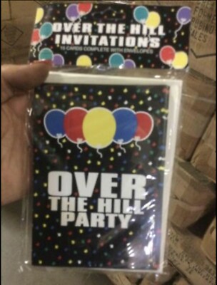 New Funny Over The Hill Birthday Cards Invitations With Envelopes Pack Of  15 | eBay, image size:304x400