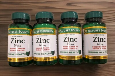LOT 4. Nature's Bounty 50 mg Zinc. Supports Immune System Function.  100Ct ea. 