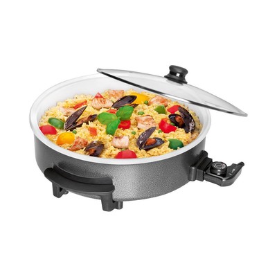 Clatronic PP 3570 C  Partypfanne XXL Keramikbeschichtung, ø 42 cm, Glasdeckel, s