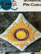KIT One Wing Wool 5” sq Sunshine Pincushion wool and instructions included