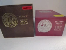 La Gloria Cubana Spanish Press & Serie R Wooden Slide Lid Empty Cigar Boxes x 2