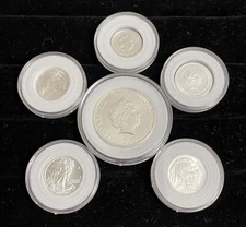 6 Coins .999 Pure Silver 2017 $1 Elizabeth II Niue And 5 Others