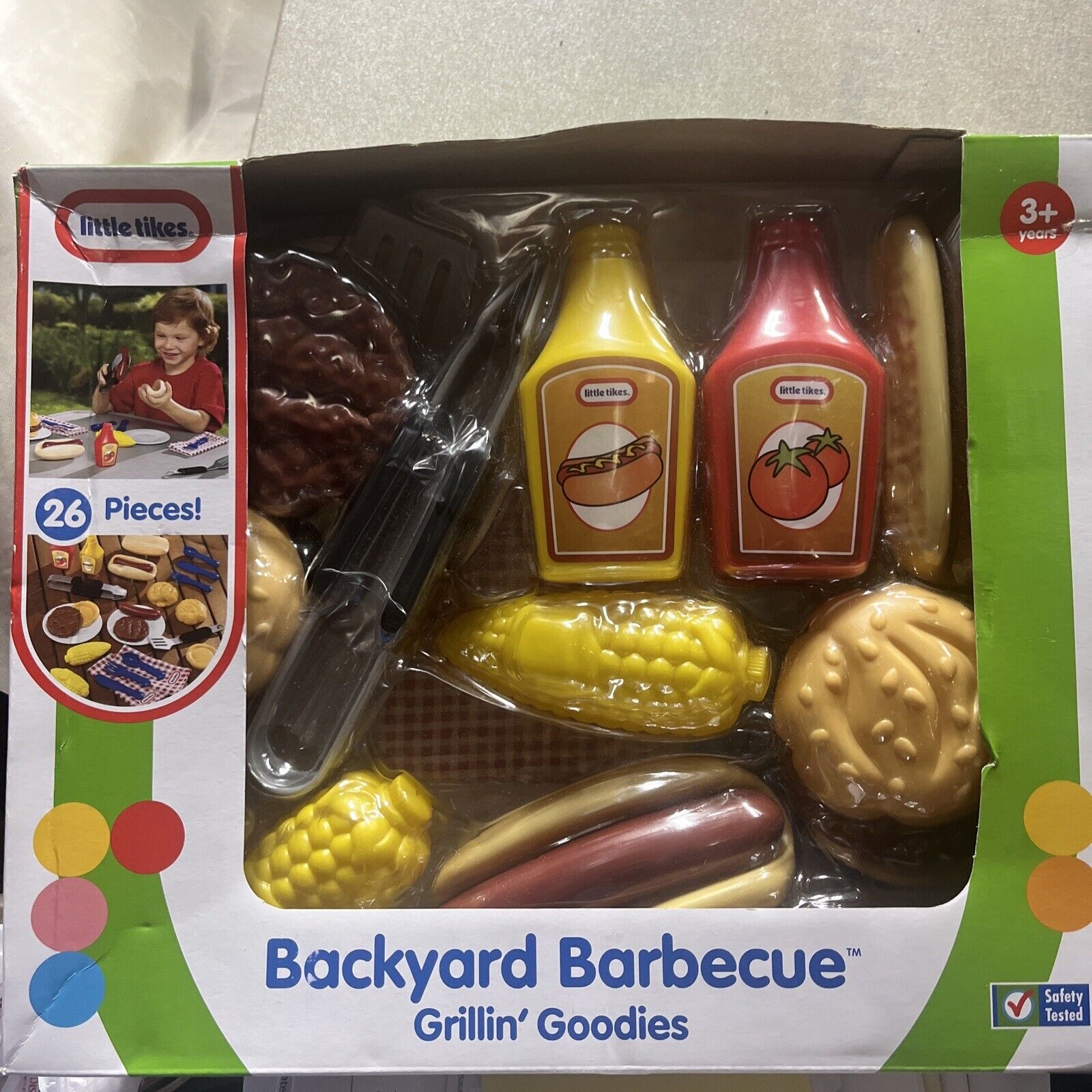 Little Tikes Backyard Barbeque 26- Piece Plastic Play Food Toys Pretend Play Set