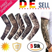 5× Tattoo Armlinge Armkühler Set UV-Sonnenschutz Tattoos Arm Sleeve Damen Herren