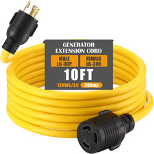 NEMA L6-30 Generator Extension Cord, NEMA L6-30P Male Plug to L6-30R Female Rece