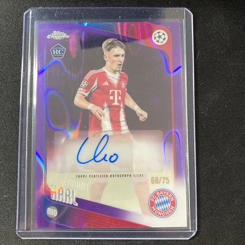 Lennart Karl 2025-26 Topps Chrome UEFA UCC RC Auto Purple Lava Refractor/75
