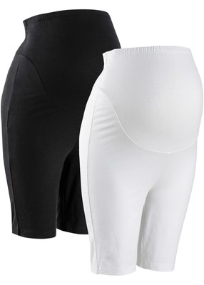 Neu Umstands-Radlerhose Gr. 40/42 Schwarz Weiß Damenhose Kurz Bermuda