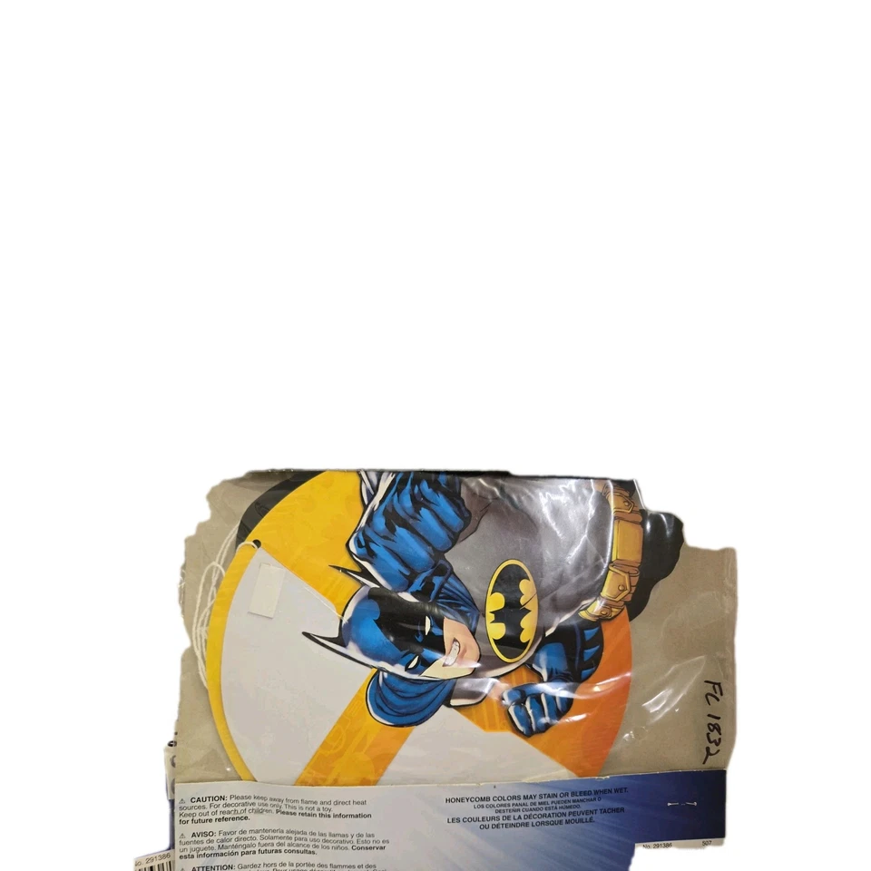 BATMAN HONEYCOMB DECORATIONS LOTof 2   Birthday Party Supplies Hanging DC Comics - Image 4 of 4