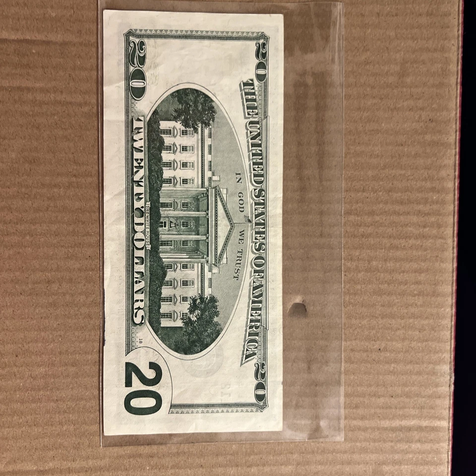 20 Dollar Bill  CL29016103CSeries 2001 "Printing cut  Error " Rare.  - Image 3 of 4