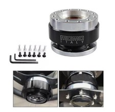 Aluminium Momo Black Steering Wheel Quick Release Control Hub Adapter Boss Kit