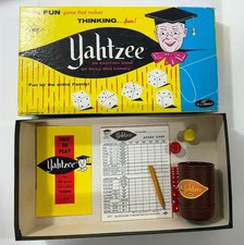 1956-1972 E S Lowe Company Yahtzee Dice Game With Original Box Vintage