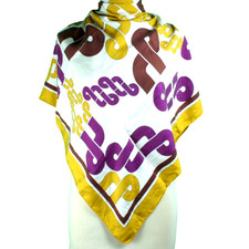 Vintage Silk Twill HERMES "Rhone Poulenc" Scarf 1970 Rare Henri d'Origny 90cm