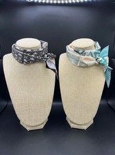 2PCS Set 100 Mulberry Silk Skinny Scarf Twilly for Handbag Neck Hair Headband