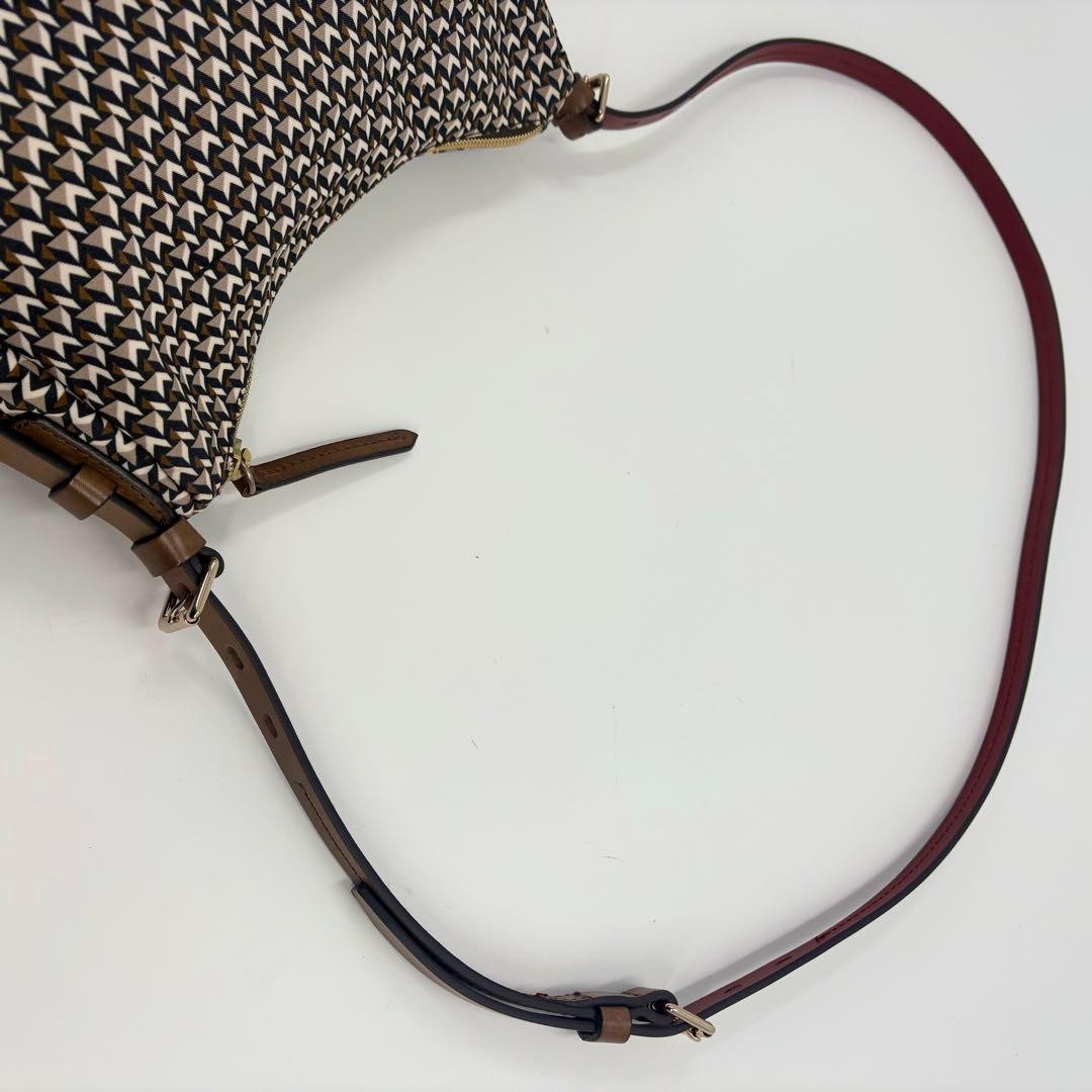 Roberta Pieri Brown Geometric Pattern Shoulder Ba… - image 22