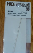 Detail Associates 2501 All Scale Round Brass Wire pkg(4) -- .006" Diameter