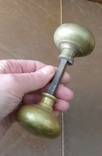 Pair Vintage Brass Door Knobs With Spindle