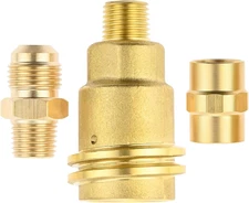 Brass Quick Connect Propane Hose Adapter Fittings, 3 Pack, 1/4 Inch
