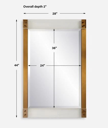 Uttermost 09953 Nera 28"W x 44"H Rectangular Beveled Accent - Gold - Picture 5 of 6