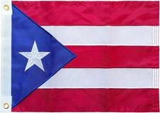 ROTERDON Puerto Rico 12X18 Inch, Embroidered Puerto Rican Boat Flag for Outdoor