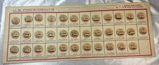 RARE! Vintage 1962 "US President Milk Caps on Display" Sheet. COMPLETE!! 9"x 24"
