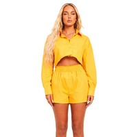 Missy Empire - Hemd FüR Damen, Kurz Geschnitten, Baumwolle, LangäRmlig (GT42590)