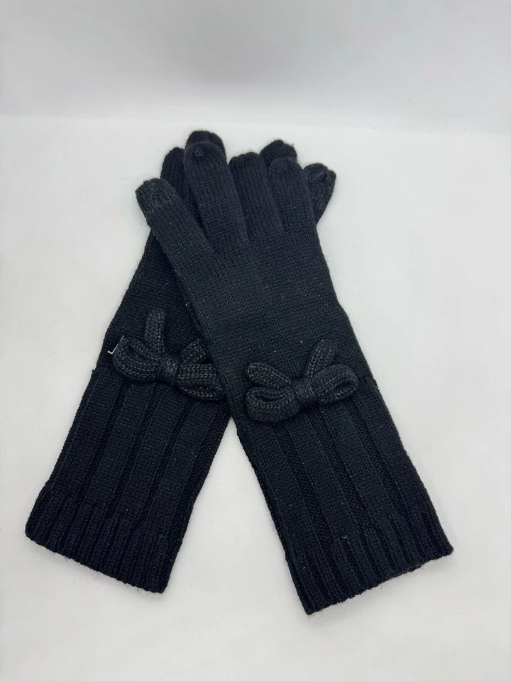 KATE SPADE NY Guantes Mujer Punto Metálico Arco - Negro - Talla Única Foto 2 de 4